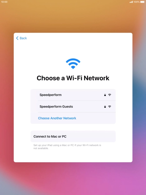 Press the required Wi-Fi network.