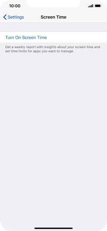 Press Turn On Screen Time.