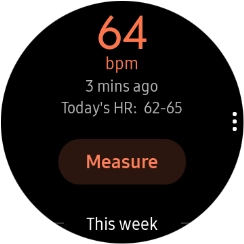 Press Measure and wait while the smartwatch measures your heart rate.