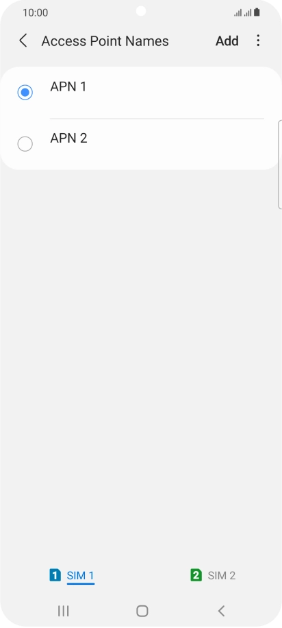 Press the field next to the data connection to activate it.