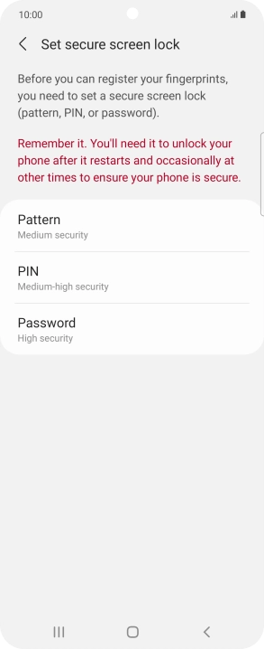 Press the required phone lock code and follow the instructions on the screen to create an additional phone lock code.