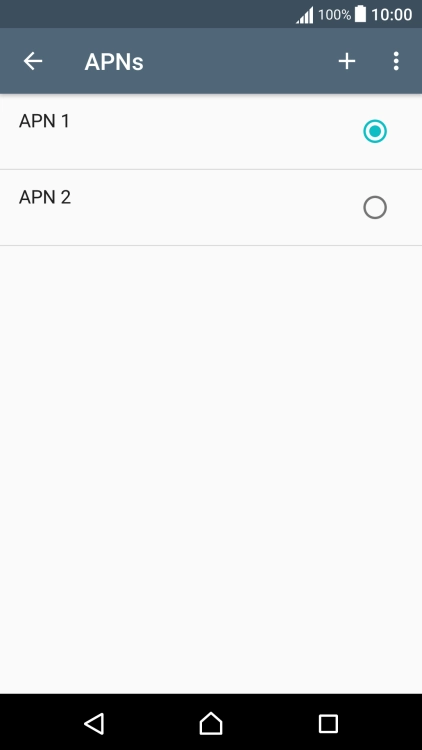 Press the field next to the data connection to activate it.