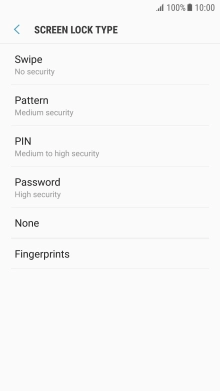 Press None and follow the instructions on the screen to turn off use of phone lock code.