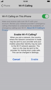 If you turn on the function, press Enable.