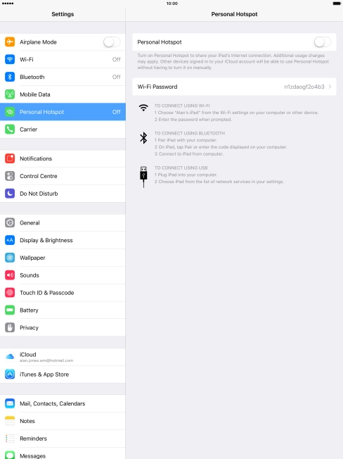 Press the indicator next to 