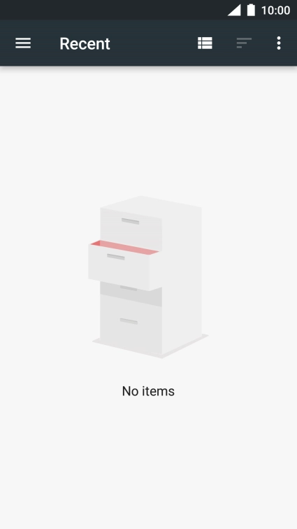 Slide your finger right starting from the left side of the screen.