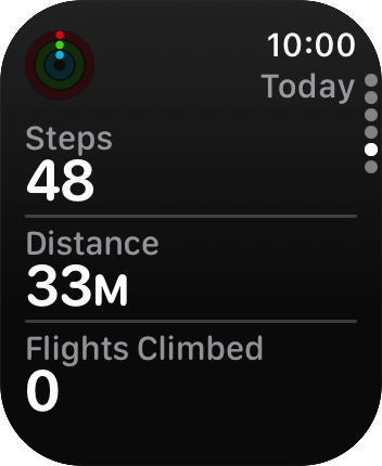 Slide your finger downwards to return to the overview with the coloured rings.