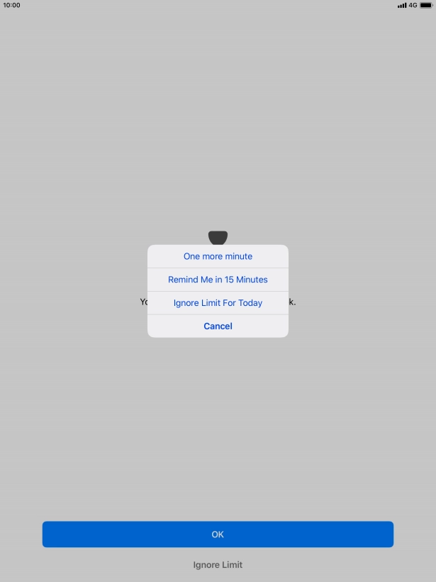 Press the required setting.