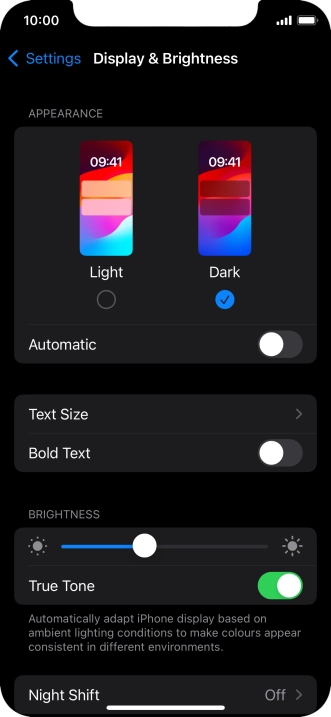Press the indicator next to 