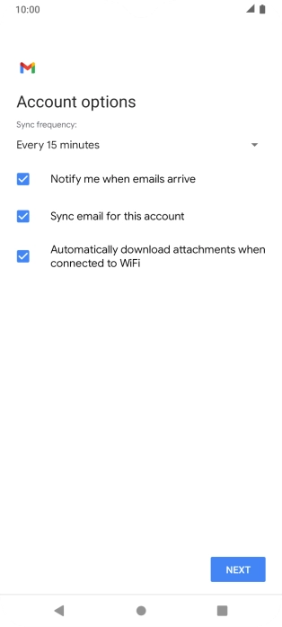 If this screen is displayed, you email account has been recognised and set up automatically. Follow the instructions on the screen to key in more information and finish setting up your email account.