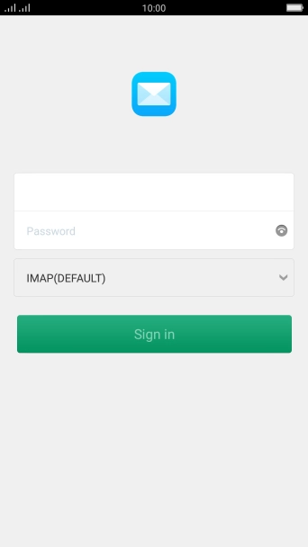 Press Password and key in the password for your email account.