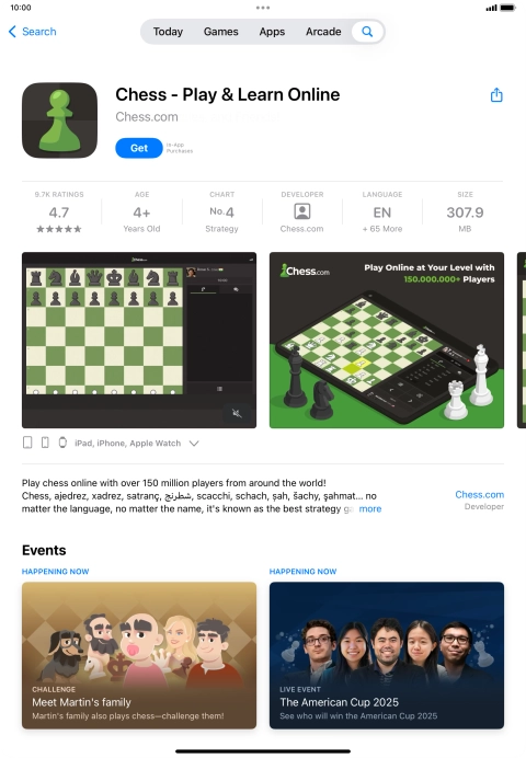 Press Get and follow the instructions on the screen to install the app.