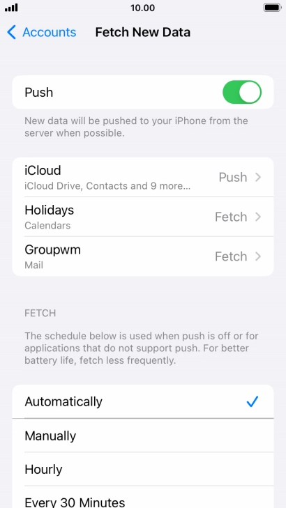 Press the indicator next to 