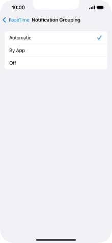 Press the required setting.