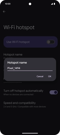 Key in the required Wi-Fi hotspot name and press OK.