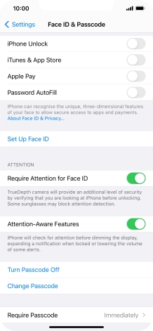 Press Turn Passcode Off and key in the phone lock code.
