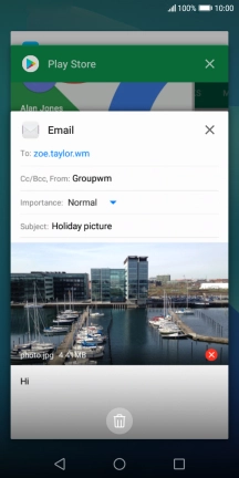 To end one running application, slide your finger right on the required application.
