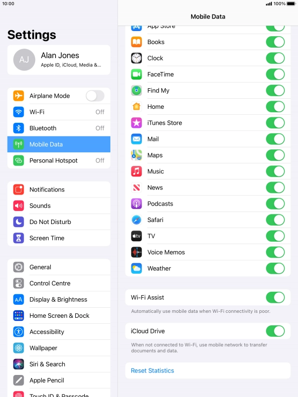 Press the indicator next to 