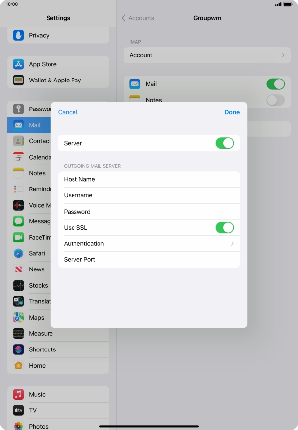 Press the indicator next to 