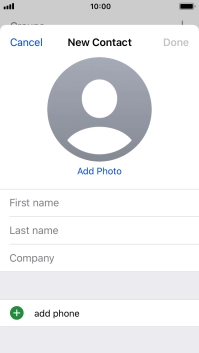 Press First name and key in the first name.