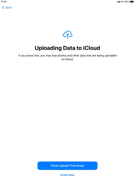 Press the required setting.