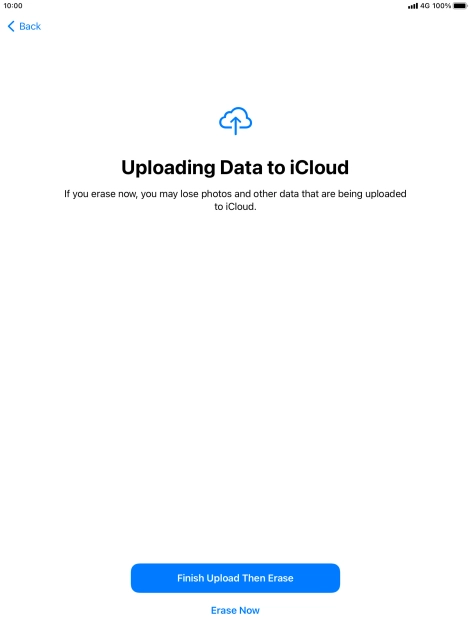 Press the required setting.
