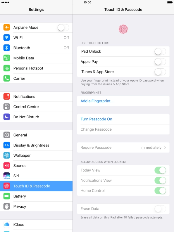 Press Add a Fingerprint... and follow the instructions on the screen to add your fingerprint.