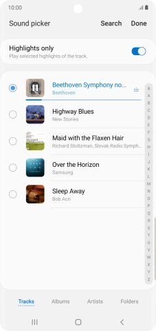 Once you've found a ring tone you like, press Done.