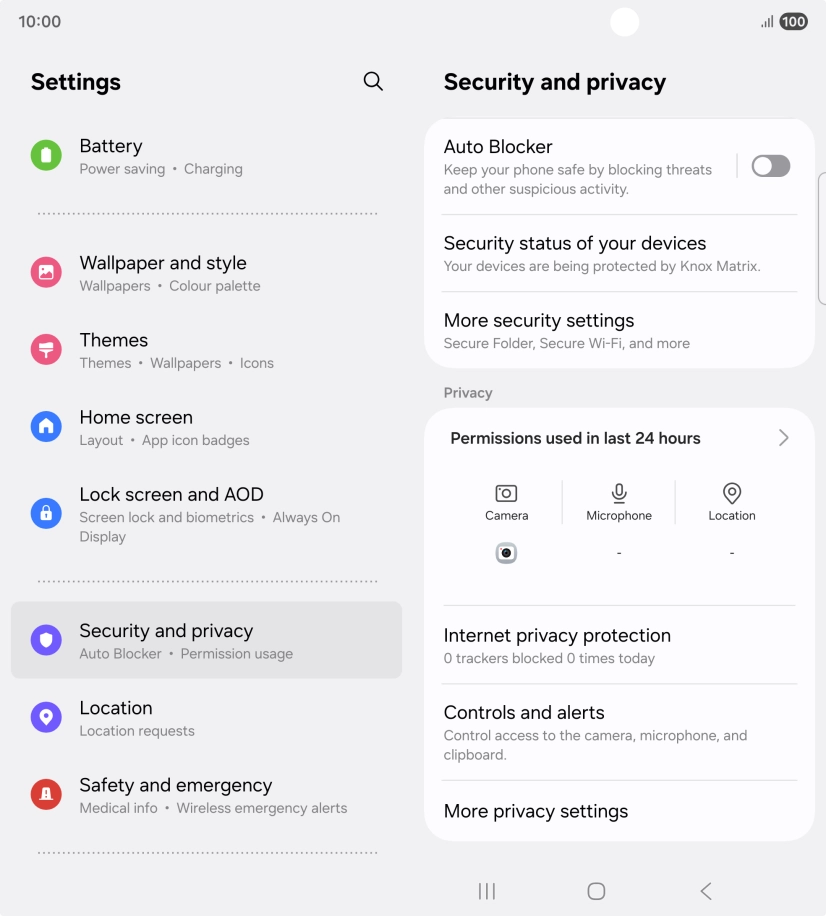 Press More security settings.