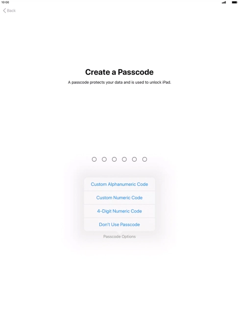 If you turn off the function, press Don't Use Passcode.
