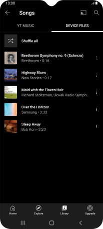 Press the required audio file.
