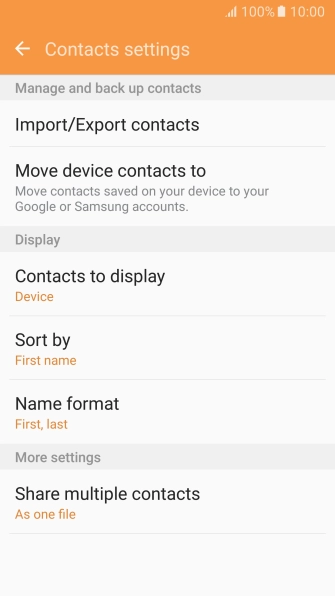 Press Import/Export contacts.