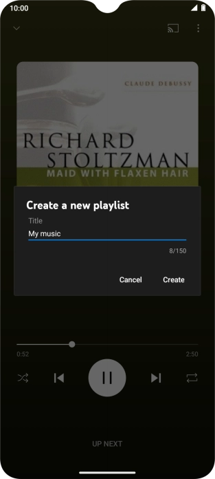 Key in a name for the playlist and press Create.