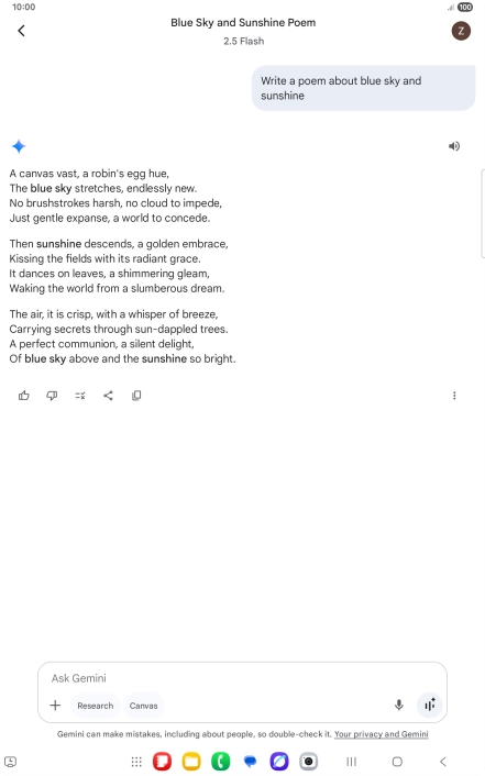 You can ask Gemini to generate a text based on your description.