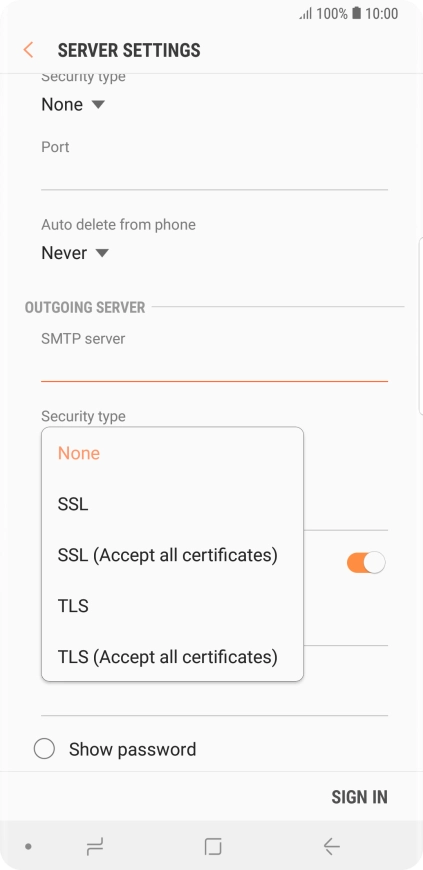 Press None to turn off the function.