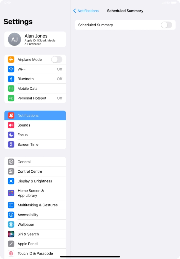 Press the indicator next to 