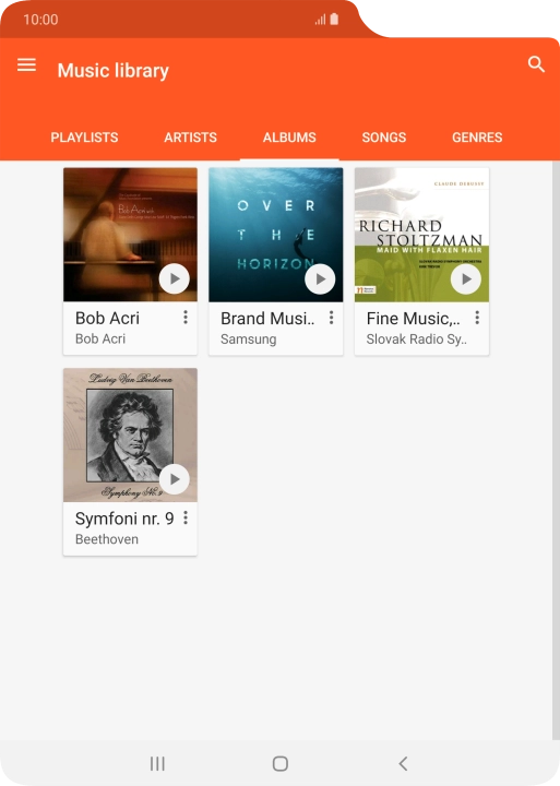 Press the required category and go to the required audio file.