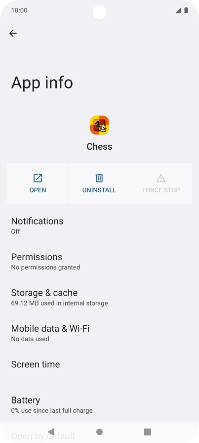 Press Storage & cache.