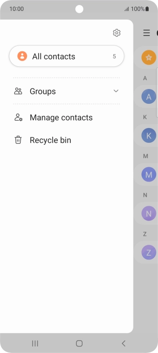 Press Manage contacts.