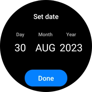 Slide your finger up or down on the screen to set the required date.