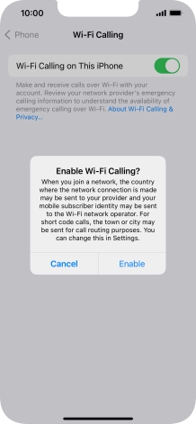 If you turn on the function, press Enable.