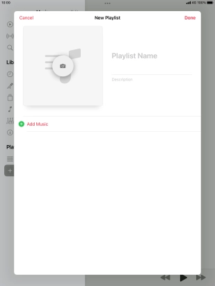 Press the text input field and key in a name for the playlist.