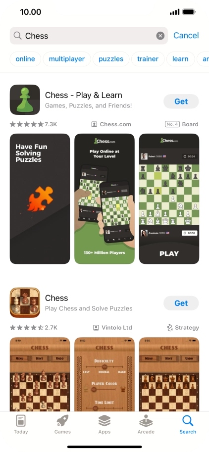 Press the required app.