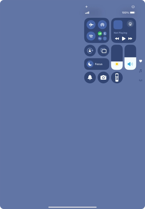 Press the flight mode icon to turn the function on or off.