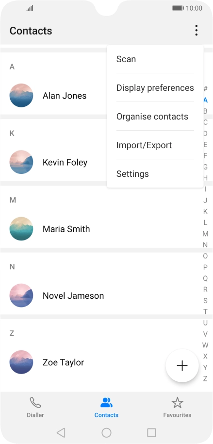 Press Import/Export.