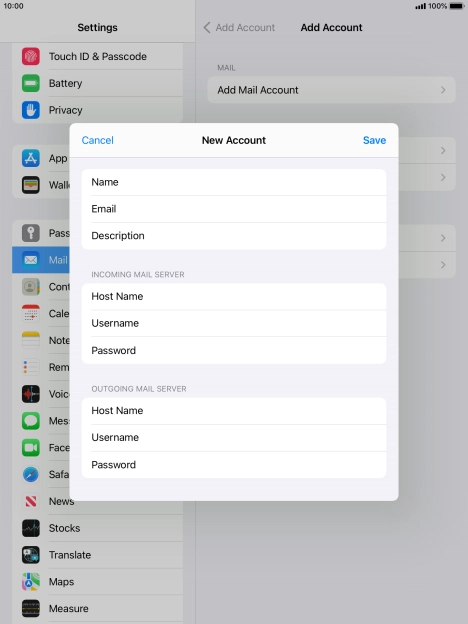 Press Save. Your email account has now been set up. To select more settings for incoming and outgoing server, proceed with the following steps.