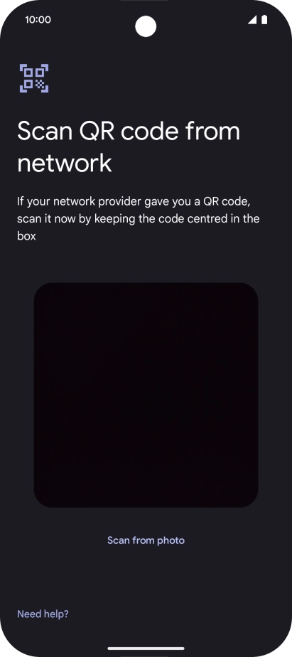 Place the QR code you've received inside the phone camera frame to scan the code.