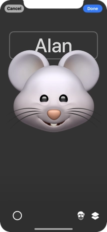 Press the name field and follow the instructions on the screen to select the required font and colour for your name on the Contact Poster.