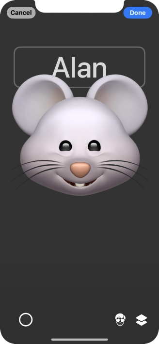 Press the name field and follow the instructions on the screen to select the required font and colour for your name on the Contact Poster.