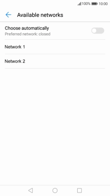 If you want to select a network automatically, press the indicator next to 